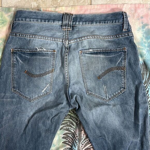Jules Jeans button fly lightly distressed low rise straight - Picture 6 of 7